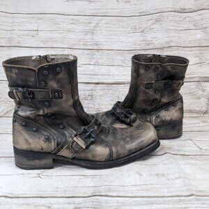 Mark Nason Lounge U Rock Square Toe Biker Studded Boots Men Size 10
